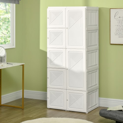 Portable Wardrobe Closet Foldable Clothes Cabinet Organizer w/ Cube Storage,  1 Unit - Kroger