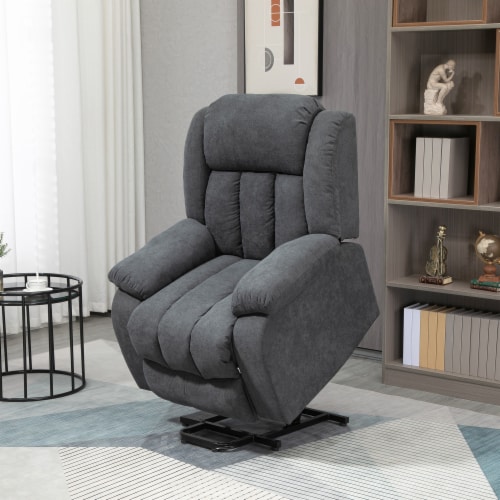 Lift Chair with Massage for Elderly Big and Tall Linen Recliner