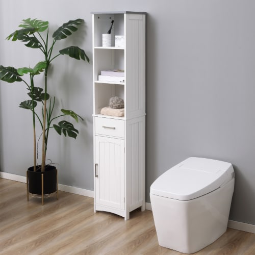 3-Tier Slim Bathroom Organizer Freestanding Floor Storage Narrow