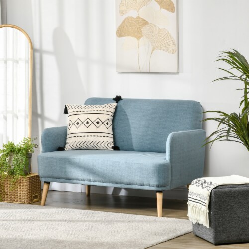 Blue Sofa with Blue Seat Cushions - Contemporary - Living Room