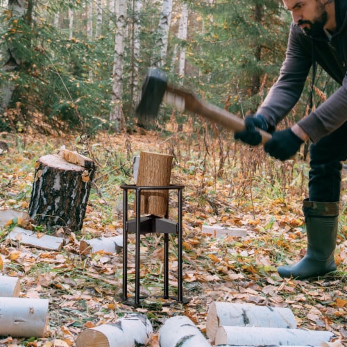Steel Kindling Splitter, Manual Firewood Cracker for Home, Camp, Outdoors Perspective: bottom
