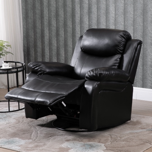 8 Point Vibrating Massage Sofa Manual Rocking Recliner w Remote