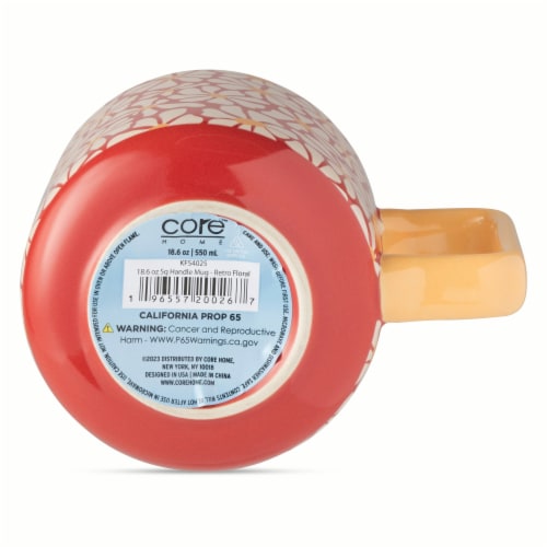 Core Home™ Square Handle Mug - Retro Floral Perspective: bottom