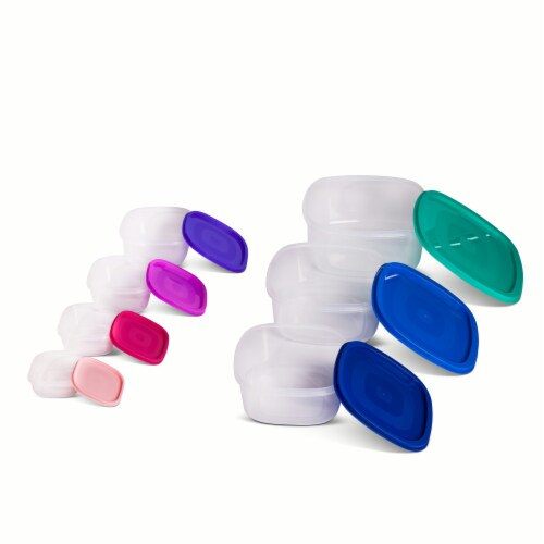Core Plastic Food Storage Square Bowl Set 14 Piece Perspective: bottom