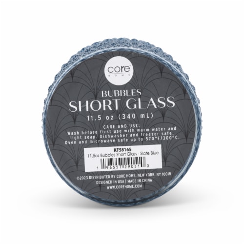Core Home™ Bubbles Double Old Fashioned Glass - Blue Perspective: bottom