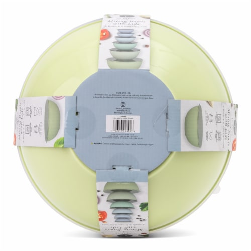 Core Kitchen 12 Piece Mixing Bowl Set With Lids - Green Perspective: bottom