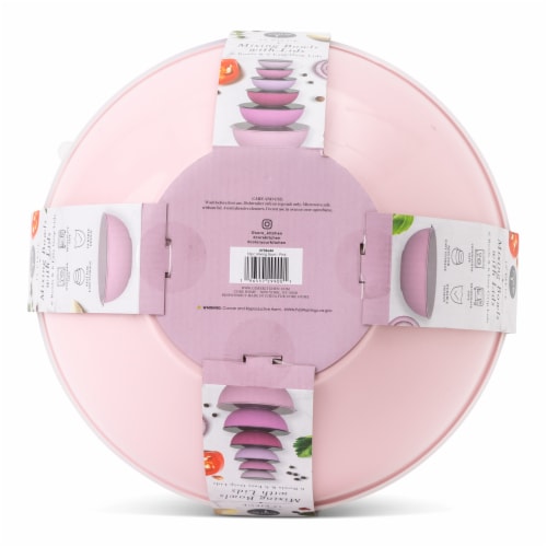 Core Kitchen 12 Piece Mixing Bowl Set With Lids - Pink Perspective: bottom
