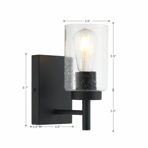 1 Light Bathroom Vanity Light with Bubble Glass Shade Perspective: bottom
