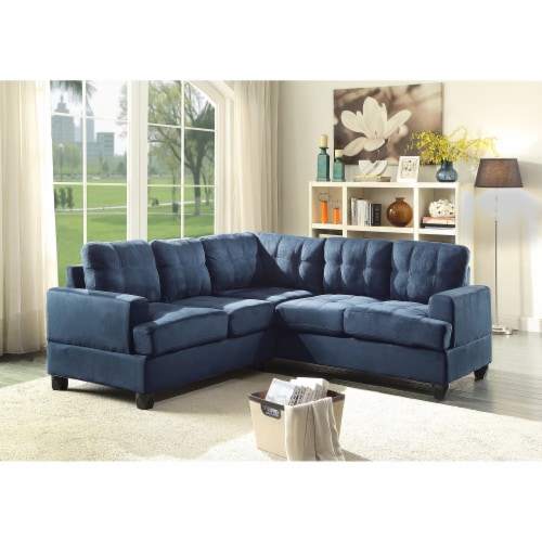 Navy blue discount microfiber sofa