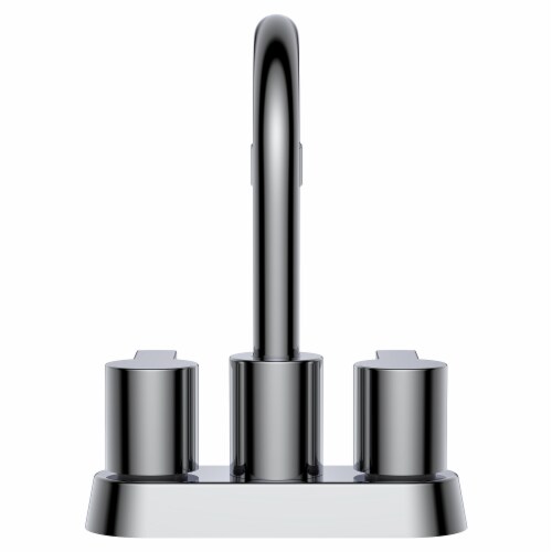 4 in. Double Handle Centerset Double Handle Bathroom Faucet with Drain Kit Included in Chrome Perspective: bottom