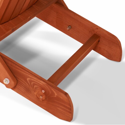 Mongo Walnut Wood Folding Adirondack Chair Perspective: bottom