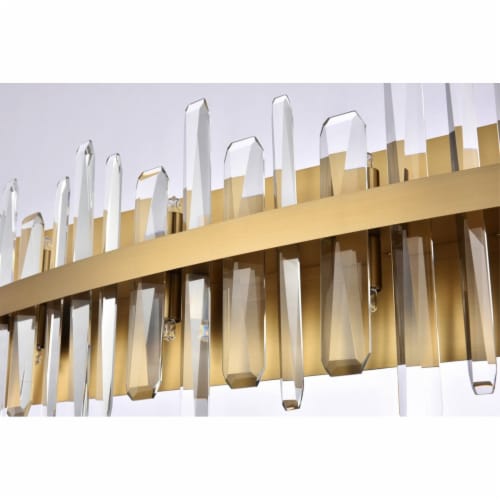 Serena 36 Inch Crystal Bath Sconce In Satin Gold Perspective: bottom