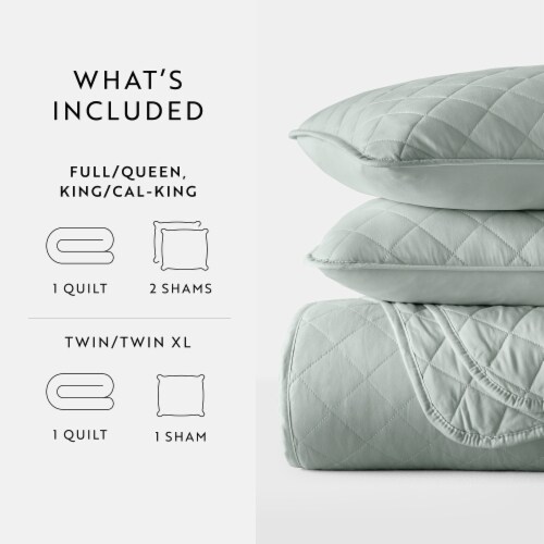 Linen Studio™ Modern Quilt Coverlet Soft Set in Diamond Stitching Perspective: bottom