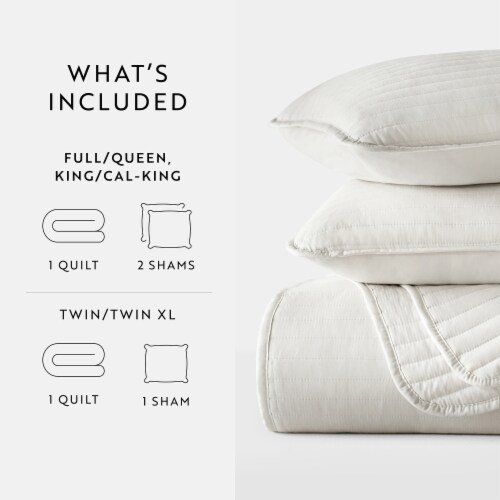 Linen Studio™ Modern Quilt Coverlet Soft Set in Stripe Stitching Perspective: bottom