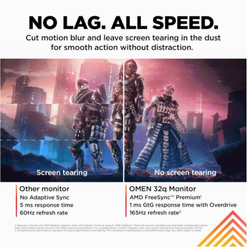 HP Omen 31.5 in QHD 165Hz Gaming Monitor Perspective: bottom