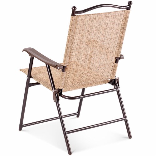 Costway set of 2 patio folding sling back camping deck chairs discount