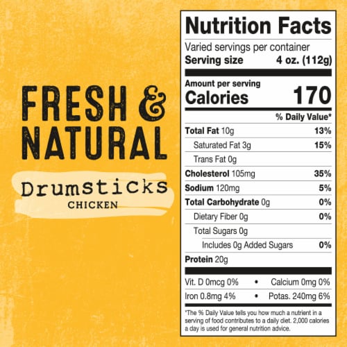 Foster Farms Fresh & Natural Chicken Drumsticks Perspective: bottom