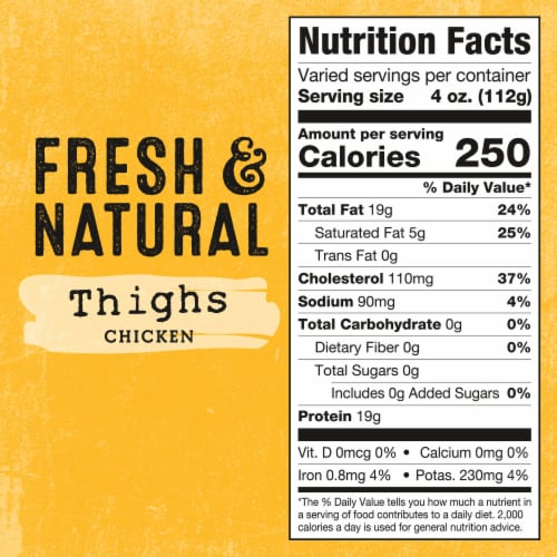 Foster Farms Fresh & Natural Cage Free Chicken Thighs Perspective: bottom