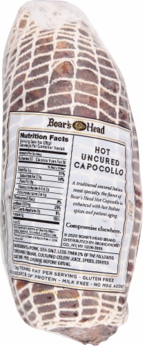 Boar's Head Hot Uncured Capocollo Perspective: bottom