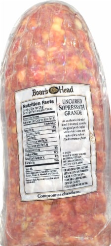Boar’s Head Uncured Sopressata Grande Perspective: bottom