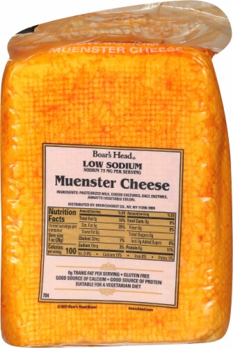 Boar's Head Low Sodium Muenster Cheese Perspective: bottom