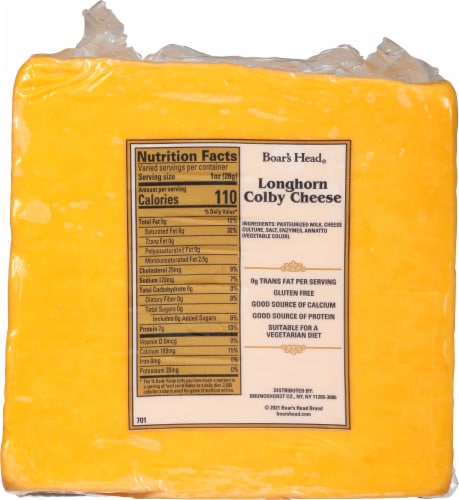 Boar’s Head Longhorn Colby Cheese Perspective: bottom