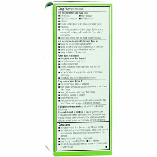 Robitussin Severe Nighttime Cough Cold + Flu Liquid Maximum Strength Medicine Perspective: bottom