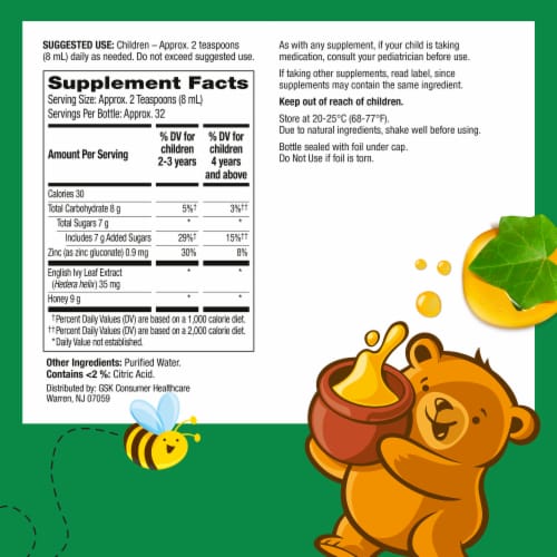Children’s Robitussin Naturals Honey & Ivy Leaf Syrup Perspective: bottom