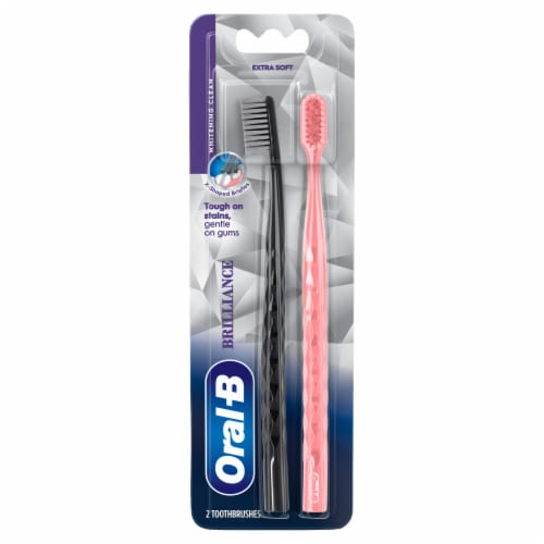 Oral-B Brilliance Whitening Toothbrush, Extra Soft, Black and Coral Perspective: bottom