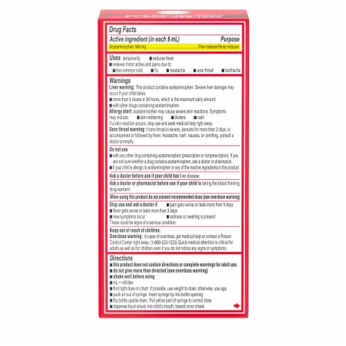 Tylenol® Infants' Pain + Fever Reliever Grape Oral Suspension 160mg Perspective: bottom