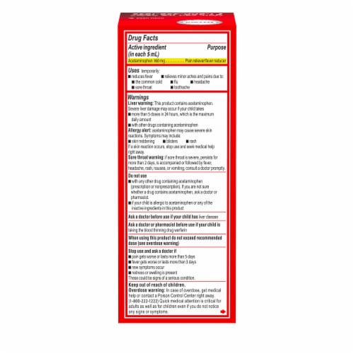 Children's Tylenol Cherry Flavor Oral Suspension Perspective: bottom