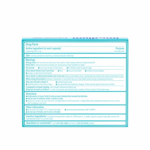 Imodium A-D Anti-Diarrheal Softgels, Loperamide Hydrochloride Perspective: bottom