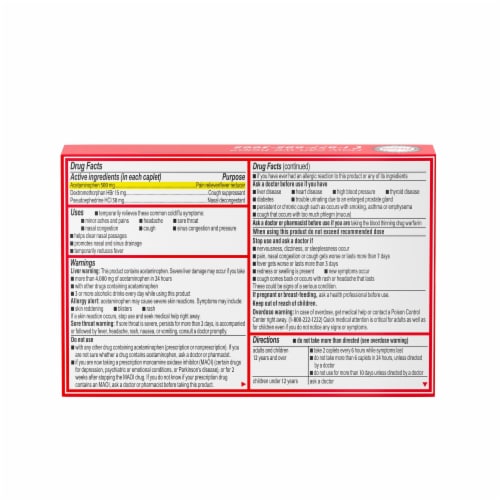 Tylenol Extra Strength Cold + Flu Multi-Action Daytime Caplets Perspective: bottom