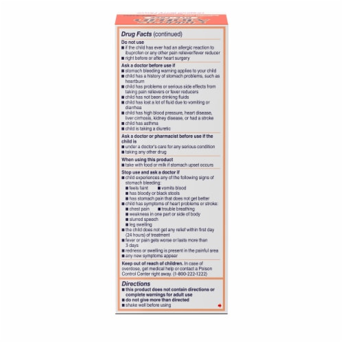 Children's Motrin Dye-Free Berry Oral Suspension Perspective: bottom