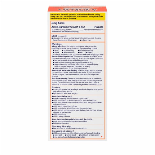 Children's Motrin IBuprofen Kids Medicine, Berry Flavored Perspective: bottom