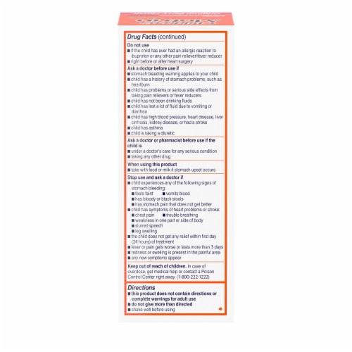Children's Motrin Kids IBuprofen Medicine Berry Flavored Perspective: bottom