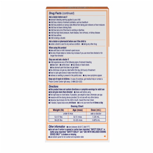 Infants Motrin Dye-Free Berry Concentrated Drops Perspective: bottom