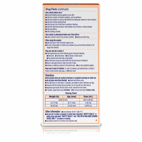 Motrin® Infants’ Original Berry Flavor Dye-Free Ibuprofen Drops Perspective: bottom