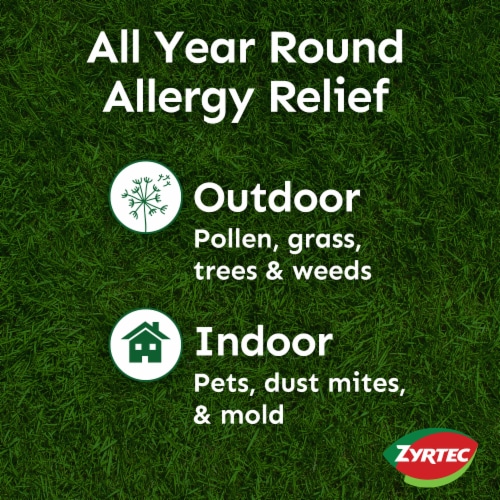 Zyrtec 24 Hour Allergy Relief Tablets Cetirizine HCl Perspective: bottom