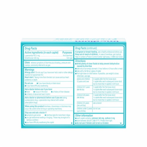 Imodium Multi-Symptom Relief Anti-Diarrheal Medicine Caplets Perspective: bottom