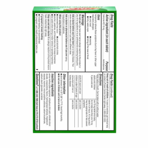 Zyrtec 24 Hour Allergy Relief Dissolve Tabs Cetirizine HCl Citrus Flavor Perspective: bottom