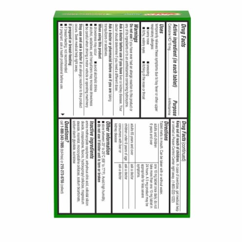 Children's Zyrtec 24 Hour Allergy Relief Dissolve Tabs Cetirizine HCl Citrus Flavor Perspective: bottom