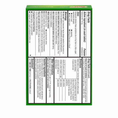 Children's Zyrtec 24 Hour Allergy Relief Dissolve Tabs Cetirizine HCl Citrus Flavor Perspective: bottom