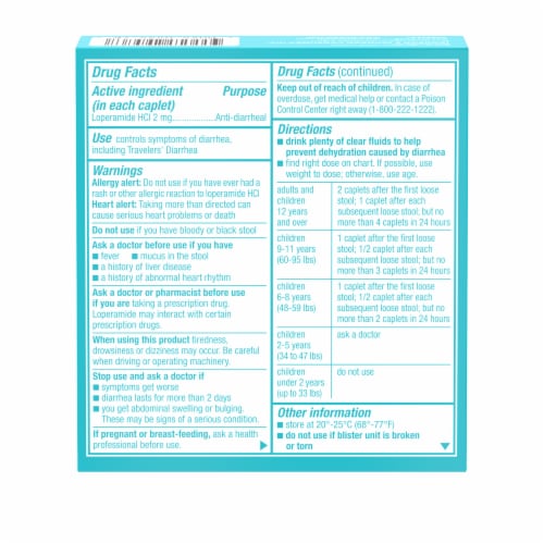 Imodium A-D Diarrhea Relief Loperamide Easier To Open Caplets Perspective: bottom