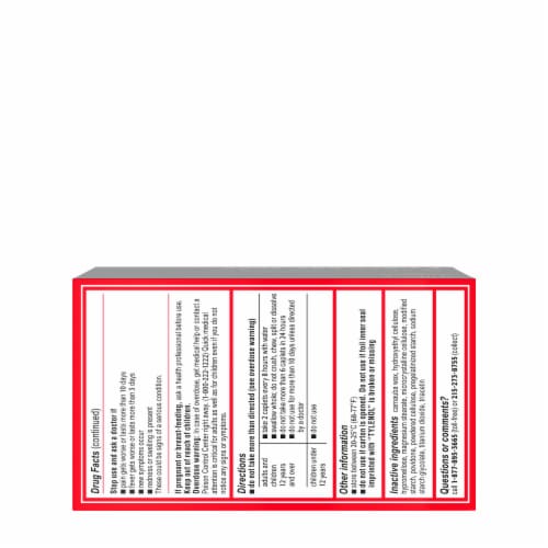 Tylenol 8 HR Muscle Aches & Pain Tablets Perspective: bottom