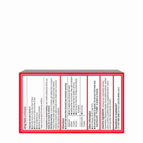 Tylenol 8 HR Muscle Aches & Pain Tablets Perspective: bottom