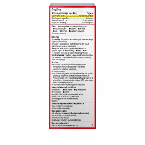 Children's Tylenol Cold & Flu Liquid Oral Suspension Grape Perspective: bottom