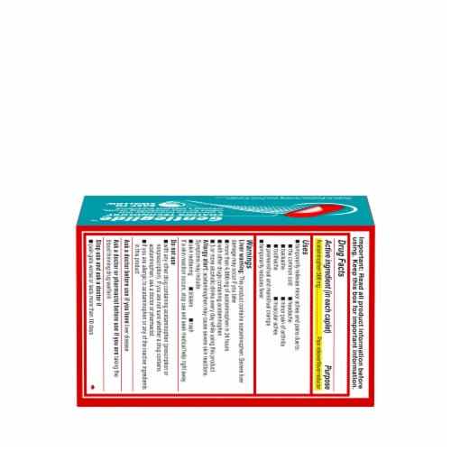 Tylenol Extra Strength Acetaminophen, Easy To Swallow Caplets Perspective: bottom