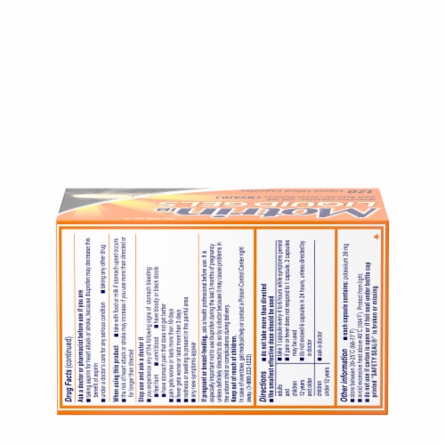Motrin IB Liquid Gels, IBuprofen 200Mg, Pain & Fever Relief Perspective: bottom