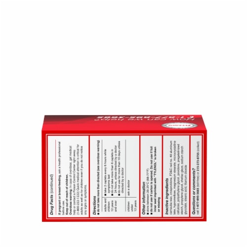Tylenol Extra Strength 500Mg Acetaminophen Caplets, Value Size Perspective: bottom